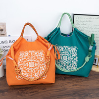 Sac fourre-tout ouvert KELAI, nouvelle collection été, avec broderie dense sur toute la surface, forme oreiller, en nylon imperméable