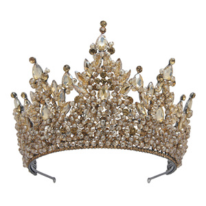 Tiara de Cristal Personalizada Miss Universo para Boda, Verde, Azul, Rojo, Morado, Dorado, <span class=keywords><strong>Tocado</strong></span>, Corona de Reina para Novia, para Mujeres - Product Image 3