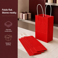Sacs en papier kraft fins RTS avec logo personnalisé, livraison rapide, sacs à emporter légers pour sandwichs, pain, petites pochettes cadeaux avec poignées
