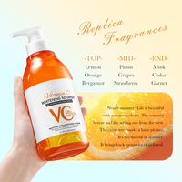Gel Douche Corps à l'Extrait de Vitamine C et Huile de Coco pour Femmes, Blanchissant, Éclaircissant, Hydratant, Nettoyage en Profondeur, Nourrissant