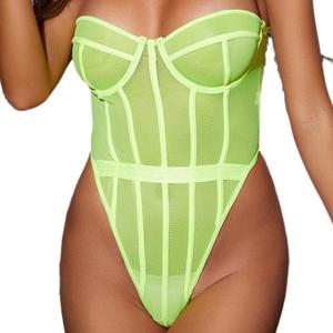 Lingerie sexy pour femmes, ensemble une pièce avec bralette en dentelle et porte-jarretelles, vidéo sexy pour filles 18+ - Product Image 5