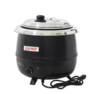 Big Volume Restaurant Supplies Catering 600W Black Iron Painted Stainless Steel Food Tank Commercial Portable Soup Warmer