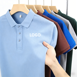 220GSM Polyester Cotton Dry Fit Breathable Men's Plain Blank Golf <b>Polo</b> Shirts Custom Logo Embroidery Printed Casual Wear - Product Image 1