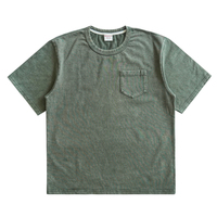 Kaos Batik Pria 100% Katun Tebal 320g Kerah Old American Tooling Lengan Pendek Longgar Polos Kasual Musim Panas