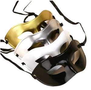 <span class=keywords><strong>Masque</strong></span> en PVC antique pour hommes et femmes pour la fête vénitienne <span class=keywords><strong>Halloween</strong></span> Costume Ball en noir blanc argent or - Product Image 2