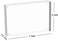 Cadre photo en acrylique magnétique puissant, support de table en cristal transparent, plaque de nom de table, panneau de bureau