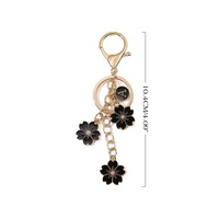 Porte-clés double face transfrontalier en cuir avec motif fleur de cerisier et lettre, breloque de sac pour étudiantes, pendentif en cuir Paperrecorder
