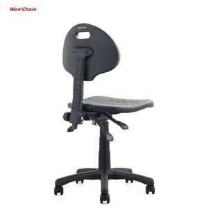 Kursi ESD anti statik dapat diputar, kursi putar laboratorium Esd tinggi dapat disesuaikan bangku pembersih ruang bulat kursi bengkel kantor