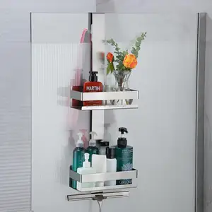 玻璃淋浴间用不锈钢悬挂式淋浴架悬挂式淋浴间，带玻璃挂钩