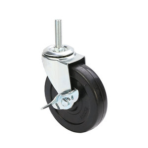 Universal <b>Caster</b> <b>Wheel</b> 4 Inch Solid Rubber With Brake Ball Bearing Swivel Locking Mechanism For Machinery General Use - Product Image 4