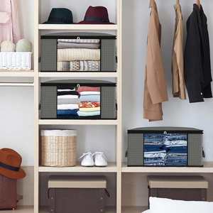 Fabric Multifunction Square Modern Grey 6 Bed Set Storage <b>Bags</b> for Clothes Organizer with Reinforced Handle - Product Image 6