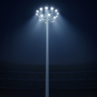 Mât d'éclairage surélevé personnalisé 15M 16M 18M 22M 25M 30M 35M pour éclairage extérieur LED 500W