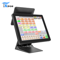 Sistema POS Multifuncional Todo en Uno de 15 Pulgadas + 9.7 Pulgadas con Pantalla Táctil de 10 Puntos, Wi-Fi 6, Aluminio, Caja Registradora