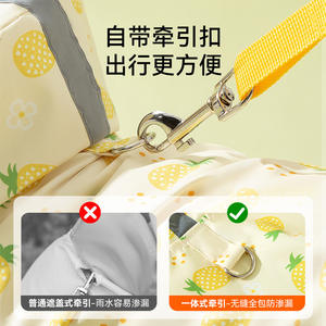 Impermeable para Perros con Estampado de Piña, Poncho de Poliéster para Mascotas Pequeñas y Medianas con Accesorio para Correa - Product Image 3