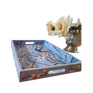 Bandeja Decorativa Moderna de Madera MDF con Diseño de Estampado Meena, Bandeja para Servir Té, Café, Desayuno, Encimera de Cocina y Hogar - Product Image 6