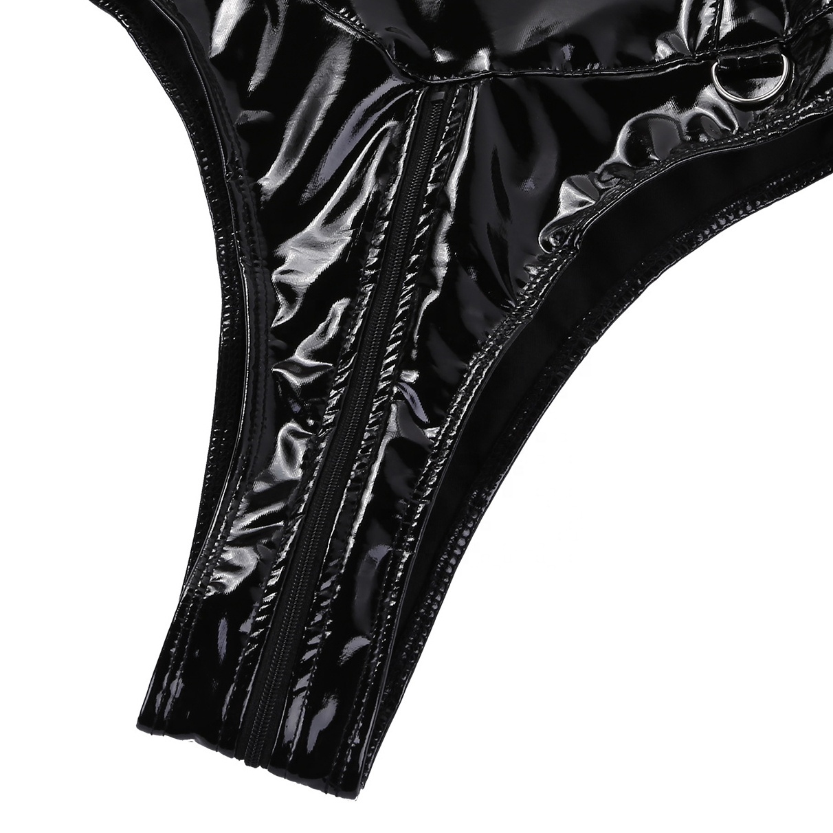 Body In PVC Lucido Taglio Alto Donna - Perizoma Costume Da Bagno Wetlook Per Danza - Foto 5