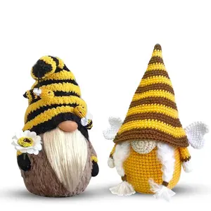 Gnome amigurumi娃娃针织玩具圣诞摆件钩针无脸娃娃圣诞摆件