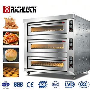 Four de Cuisson Commercial Grande Capacité UE à 3 Niveaux et 9 Plateaux avec Contrôle Précis et Indépendant de la Température pour Boulangerie, Hôtel, Restaurant - Product Image 1