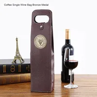 FEI TSWEI Sac en cuir pour bouteille de vin rouge, boîte élégante simple ou double, style sac à main, cadeau domestique, ensemble cadeau durable et élégant, modèle 20