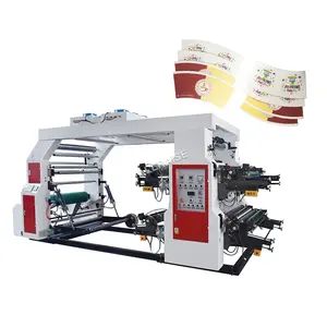 Prezzo di fabbrica completo automatico 4 colori tazza di caffè macchina da stampa Flexo tazza di tè macchina da stampa flessografica per tazza di carta