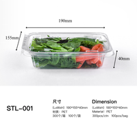 Récipient pour aliments secs de qualité alimentaire personnalisé d'approvisionnement d'usine 8 12 16 24 32oz boîte en plastique de fruits inviolable