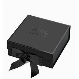 Reusable Custom Printed Black Silver Magnet Gift Boxes Cardboard Shipping Box Packaging Boxes
