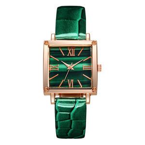 Großhandel 5 teile/satz Frauen Armbanduhr Vintage Rom Square Pointer Quarz Uhr Ring Halskette Ohrring Strass Schmuck Set Geschenk - Product Image 5