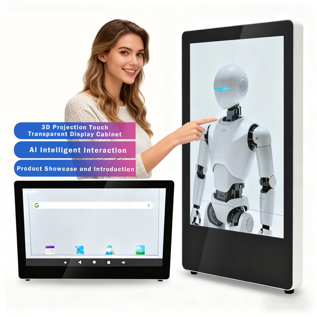10.1 98 Inch IP65 Indoor/Outdoor Interactive 3D Holographic LCD Transparent Video Display Cabinet Showcase Touch Display