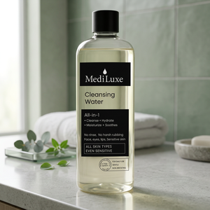 Eau Micellaire Démaquillante Douce MediLuxe Hydratante Sans Rinçage Nettoyant Visage 500mL Glycérine - Product Image 3