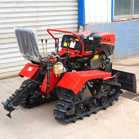 Pengiriman Gratis Traktor Mini Crawler Lander Pompa Mesin Diesel 4 Silinder Tenaga Tinggi Peralatan Pertanian Roda Karet