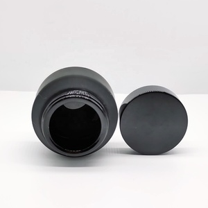 Emballage de pot de crème cosmétique de haute qualité pot de crème en verre à épaule oblique noire givrée de 50g avec série de couvercle <span class=keywords><strong>noir</strong></span>/<span class=keywords><strong>bambou</strong></span>/bois - Product Image 3