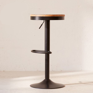 <span class=keywords><strong>Tabouret</strong></span> <span class=keywords><strong>de</strong></span> <span class=keywords><strong>bar</strong></span> pivotant à hauteur réglable avec siège rond en <span class=keywords><strong>bois</strong></span> massif, base en métal, finition personnalisée - Product Image 3
