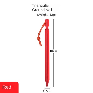 Estaca Triangular de 18 cm de Aleación de Aluminio para Camping, Toldo Resistente al Viento, Cuerda Reforzada, Hecho en China, Modelo E-004 - Product Image 1