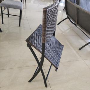 Venta al por Mayor 3PCS <span class=keywords><strong>Bistro</strong></span> mimbre de ratán al aire libre muebles de silla plegable marco de acero de jardín - Product Image 1