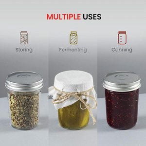 Bán Buôn 4Oz 8Oz 12Oz Kích Thước Miệng Thông Thường Quilted Mason Glass <span class=keywords><strong>Canning</strong></span> <span class=keywords><strong>Jar</strong></span> Với Sliver Có Nắp Đậy Cho Mứt Jelly - Product Image 2