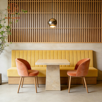 Ensemble de mobilier pour café, restaurant et bar : banquette, chaise et table en marbre