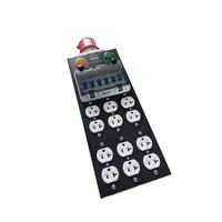 Boîte de distribution d'alimentation portable FCONNR 32A 3 phases 5/4 broches d'entrée avec 6 sorties NEMA5-15/20 US Edisons