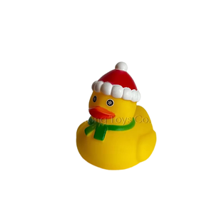 Brinquedos de Banho em Forma de Pato de Borracha PVC Personalizados com Design de Padrões para o Natal - Product Image 2