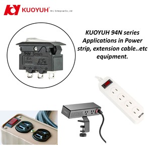 Interruptor de Sobrecarga LED Dos en Uno para Regleta de Enchufes, Serie 94N de KUOYUH, Producto Nuevo - Product Image 5