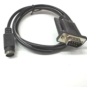Cabo RS232 preto DB9 Pin macho para Mini MD8 Pin fêmea, conector D-Sub de 9 pinos para aplicações de áudio e vídeo, 1M