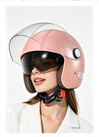 Casque de moto/scooter anti-buée à double visière 3/4 pour hommes et femmes