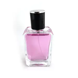 wholesale 50ml black colour glass perfume bottle with spray cap