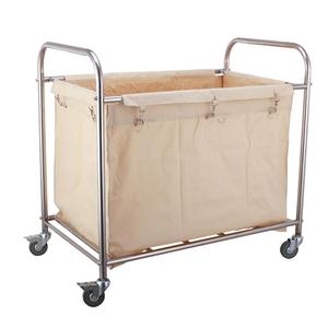 Round Stainless Steel Heavy Duty Easy-assemble Hotel Dirty Linen <b>Trolley</b> - Product Image 5