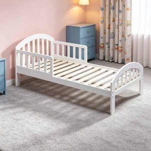 High Quality Eco-Friendly Durable <b>Wood</b> Toddler <b>Bed</b> Safety Guardrail Modern Design Bedroom Use Pine <b>Wood</b> Lengthened Widened - Product Image 3