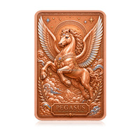 Vente en gros de plaques personnalisées en cuivre fin 999 de 5 oz sur le thème de la mythologie grecque, collection Mythes Olympiens, Zeus, Athéna, Pégase