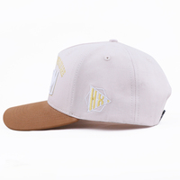Gorra de Béisbol Qianzun Retro de 5 Paneles, 100% Algodón, Dos Tonos, Visera Curva, Logotipo Bordado en 3D Personalizado