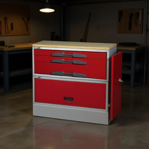 Tool Cabinet 5006 A4 Red Steel With Drawers And Door For <b>Workshop</b> <b>Storage</b> - Product Image 3