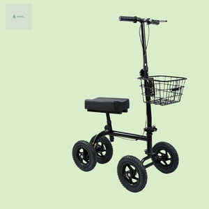 Déambulateur médical à genou en acier, <span class=keywords><strong>4</strong></span> <span class=keywords><strong>roues</strong></span> réglables, pour rééducation en extérieur, fournitures de thérapie - Product Image 1
