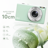 Cámara Digital 4K, Videocámara 4K FCC, 48MP, Autoenfoque, Pantalla CMOS, Ligera, para Retratos, Vacaciones, Estudiantes y Fotografía Diaria