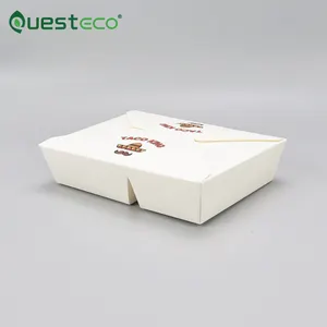 Scatola per il pranzo di carta a buon mercato all'ingrosso con carta da stampa personalizzata scatola per il pranzo scatola di carta bianca per il pranzo che fa la linea completa